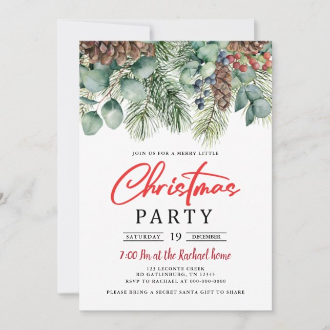 Invitation de la fête de Noël (Devant)