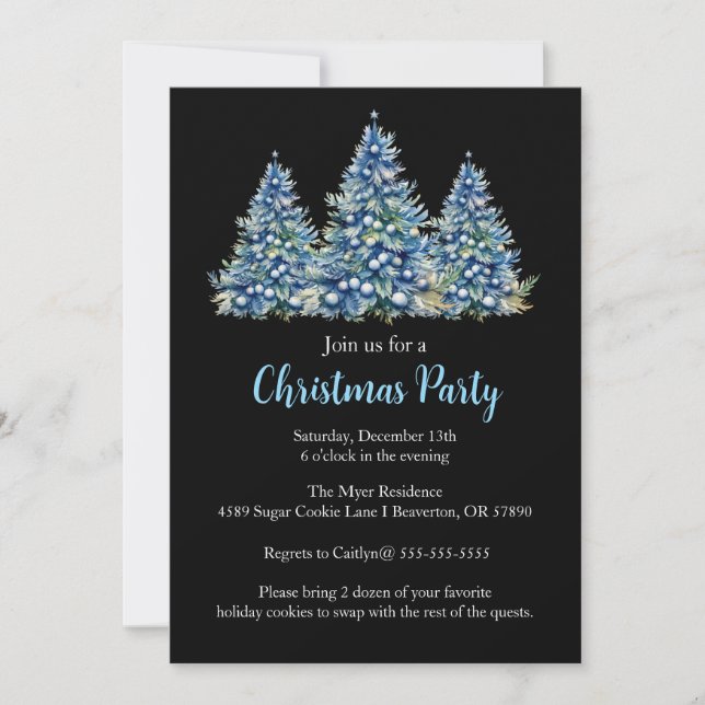 Invitation de la fête de Noël Arbre (Devant)