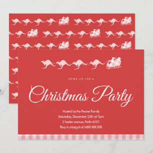 Invitation de la fête de Noël australienne Kangaro
