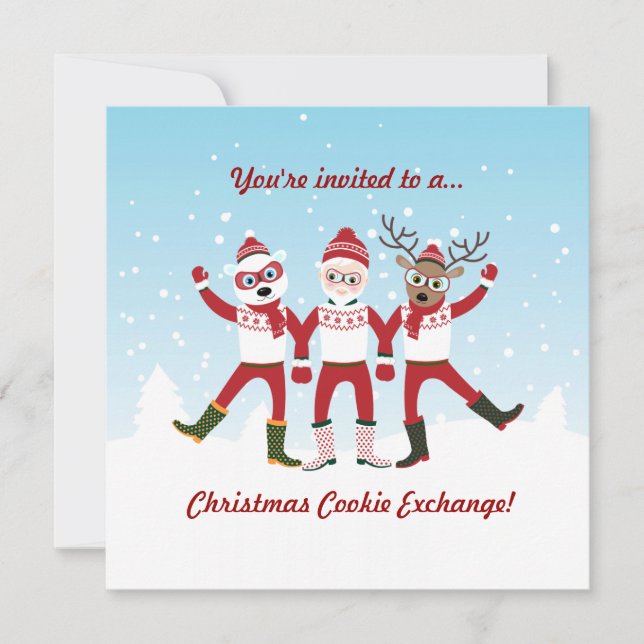 Invitation de la fête de Noël des amis (Devant)