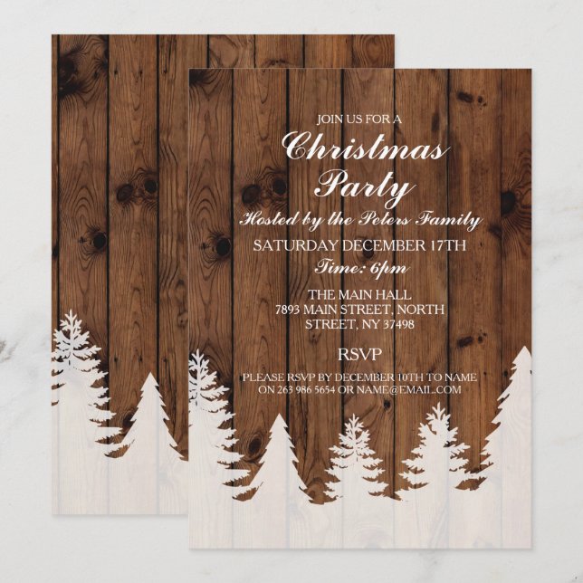Invitation de la fête de Noël des bois d'hiver rus (Devant / Derrière)
