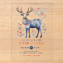 Invitation de la fête de Noël des rennes folkloriq