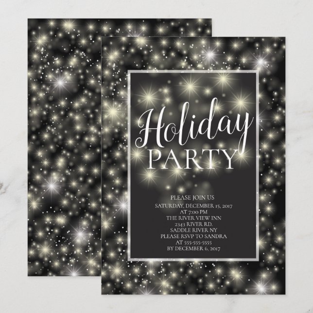 Invitation de la fête de Noël moderne (Devant / Derrière)