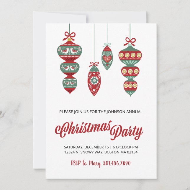 Invitation de la fête de Noël scandinave (Devant)