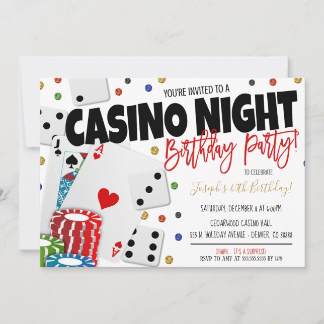 Invitation de la fête de nuit du casino (Devant)