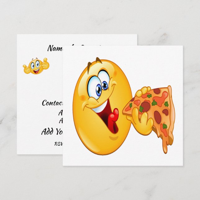 Invitation de la fête de Pizza (Devant / Derrière)
