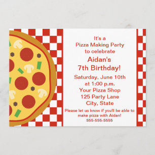 Invitation de la fête de Pizza