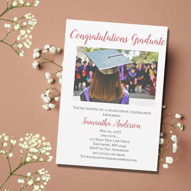 Invitation de la fête de remise de diplômes Pink P (Créateur téléchargé)