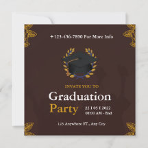 invitation de la fête de remise de diplômes pour l