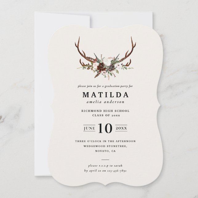 Invitation de la fête de remise de diplômes Rustic (Devant)