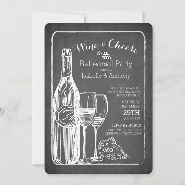Invitation de la fête de répétition de vin et de f (Devant)