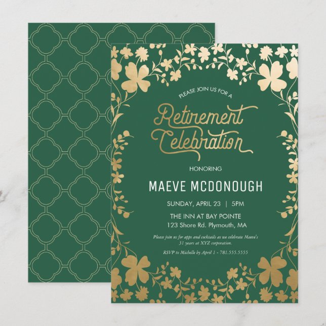 Invitation de la fête de retraite (Devant / Derrière)