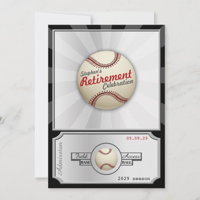 Invitation de la fête de retraite de baseball Fiel (Devant)