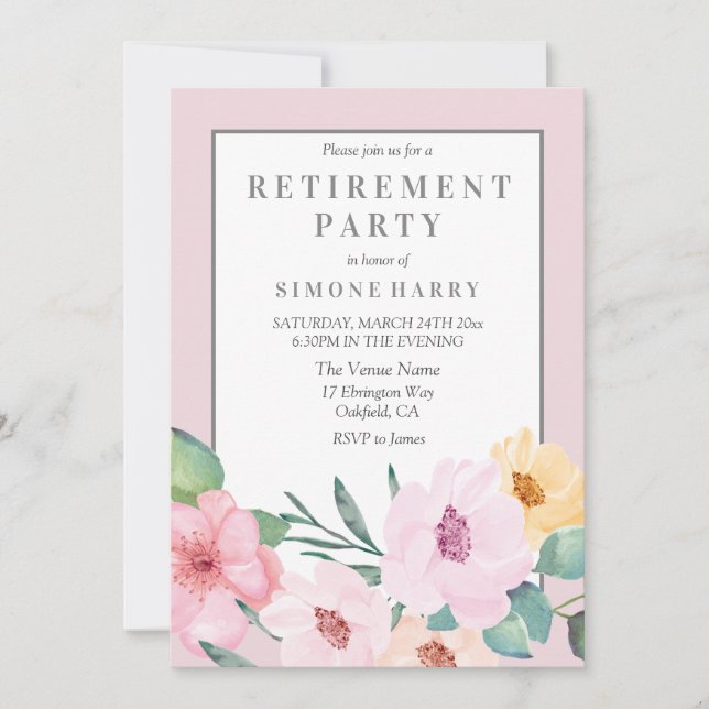 Invitation de la fête de retraite de la frontière  (Devant)