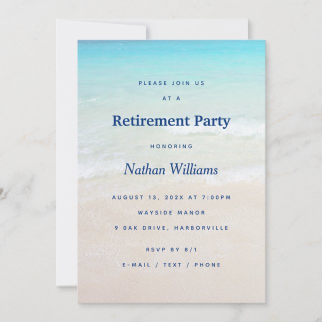Invitation de la fête de retraite des Arrière - pl (Devant)