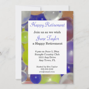 Invitation de la fête de retraite des ballons colo