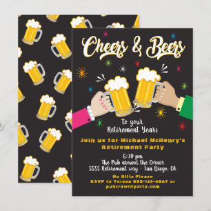 Invitation de la fête de retraite des bières et de