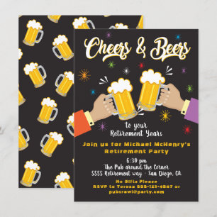 Invitation de la fête de retraite des bières et de