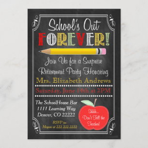 Invitation de la fête de retraite des enseignants