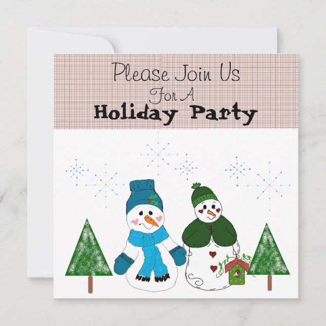 Invitation de la fête de Snowman (Devant)