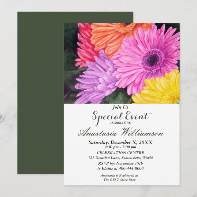 INVITATION DE LA FÊTE DE SURPRISE (Devant / Derrière)