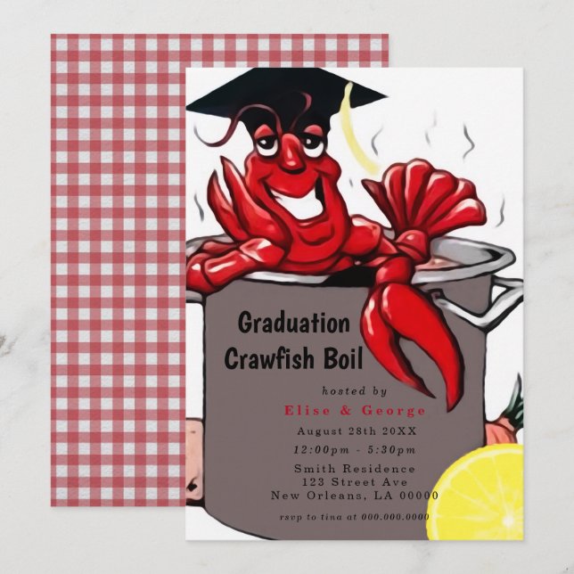 Invitation de la fête d'ébullition de l'écrevisse (Devant / Derrière)