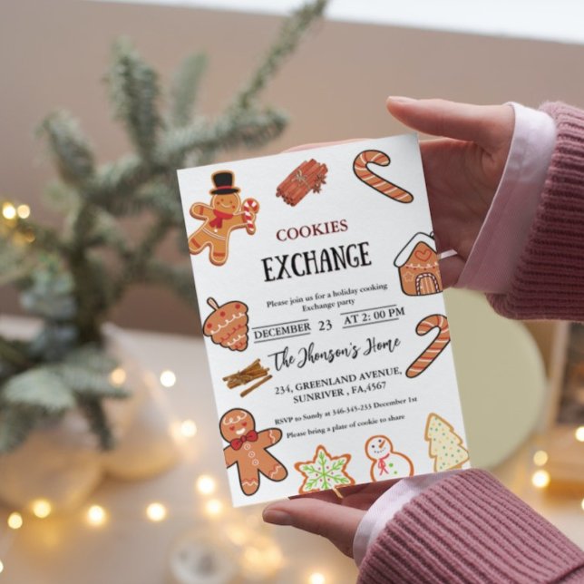 Invitation de la fête d'échange de cookies de Noël (Créateur téléchargé)