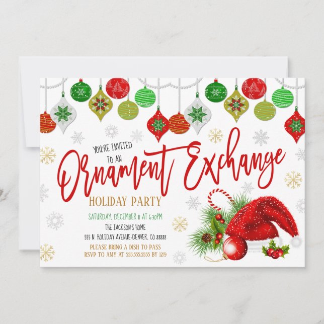 Invitation de la fête d'échange d'ornement de vaca (Devant)
