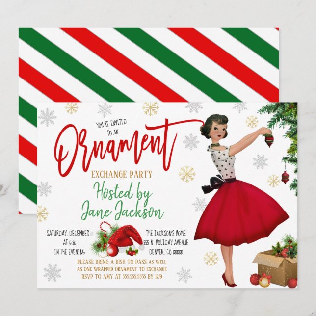 Invitation de la fête d'échange d'ornement de vaca (Devant / Derrière)