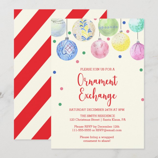 Invitation de la fête d'échange d'ornement de vaca (Devant / Derrière)