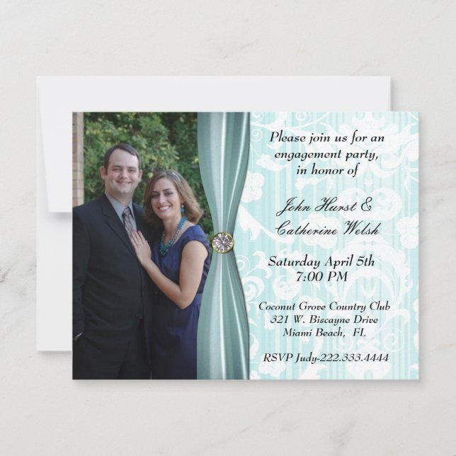 Invitation de la fête d'engagement photo (Devant)