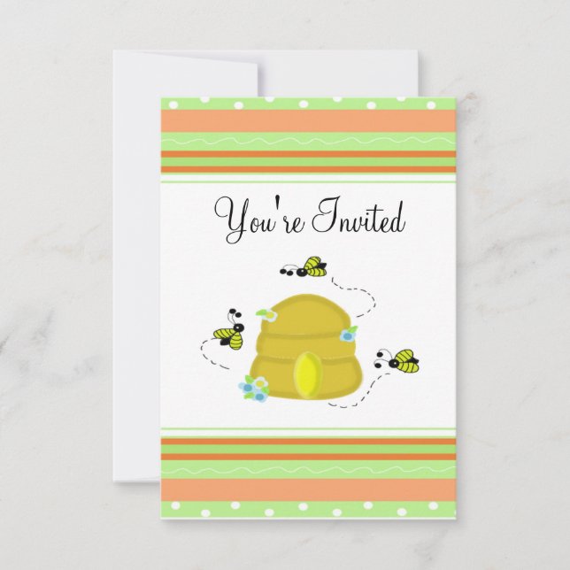 Invitation de la fête des abeilles mignonne (Devant)