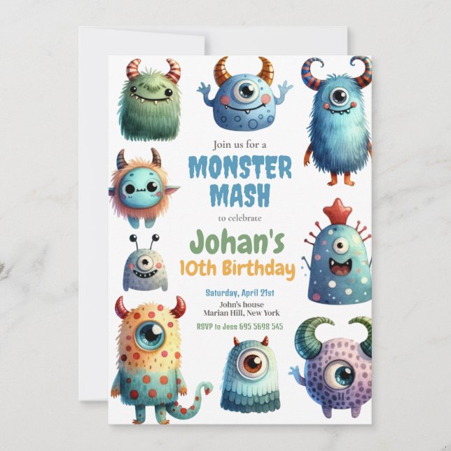 Invitation de la fête des Anniversaires de enfants (Devant)