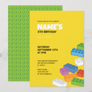 Invitation de la fête des blocs de construction