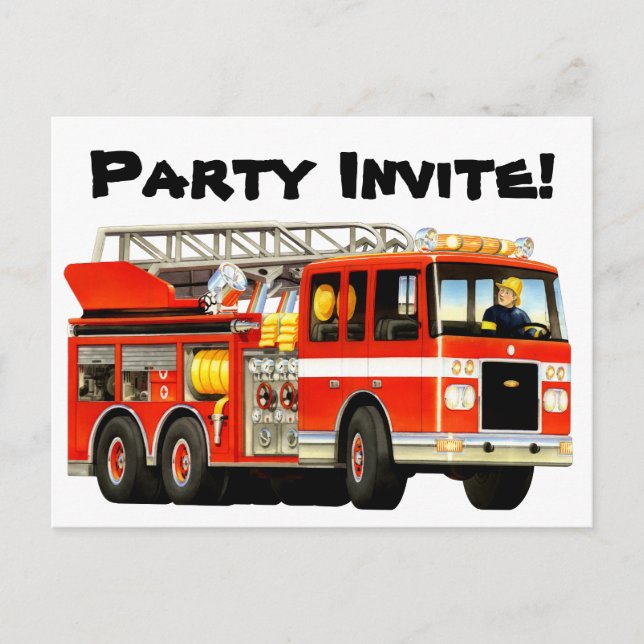 Invitation de la fête des camions d'incendie pour  (Devant)