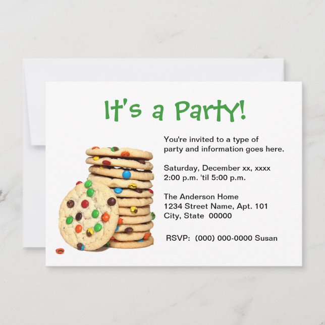 Invitation de la fête des cookies (Devant)