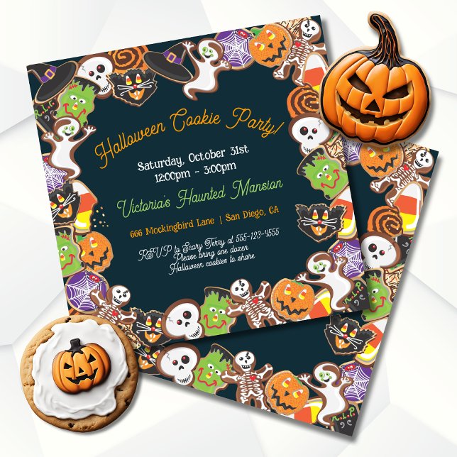 Invitation de la fête des cookies d'Halloween (Créateur téléchargé)