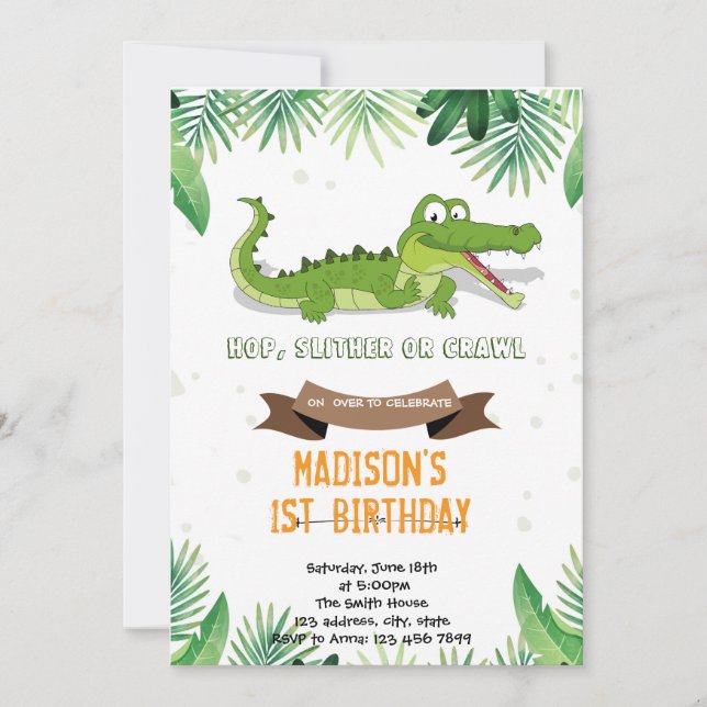 Invitation de la fête des crocodiles (Devant)