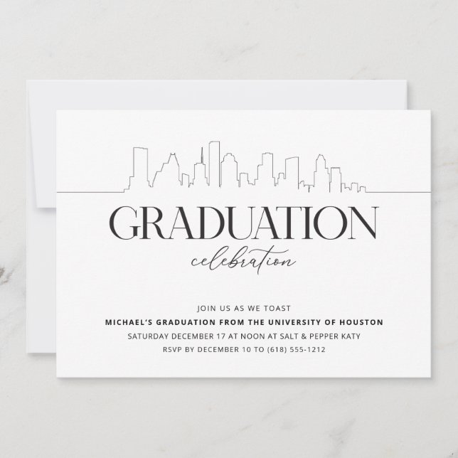 Invitation de la Fête des diplômés de Houston (Devant)