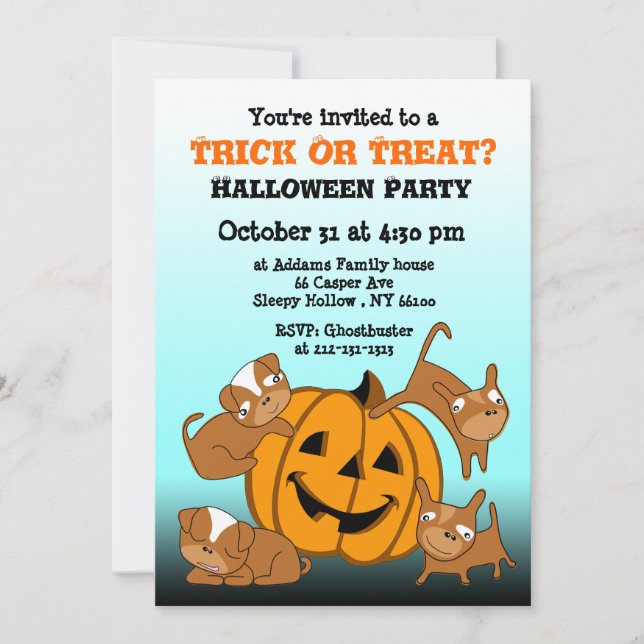Invitation de la fête des enfants d'Halloween (Devant)
