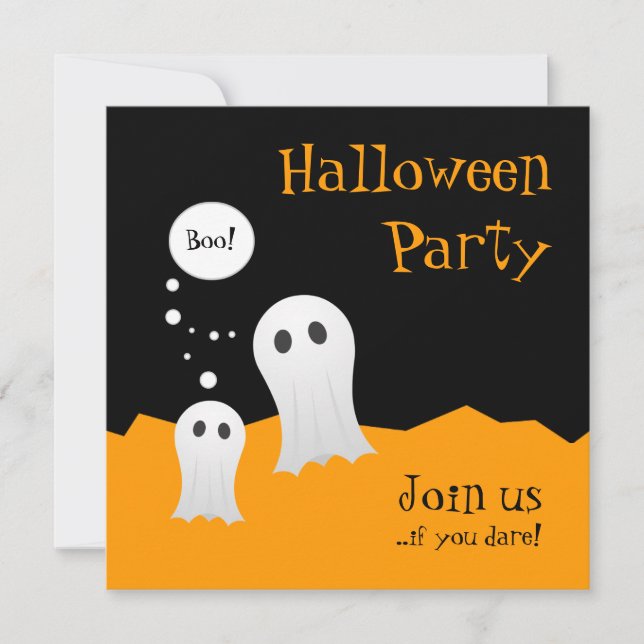 Invitation de la fête des Fantômes d'Halloween (Devant)