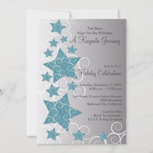 Invitation de la Fête des Fêtes de Stars & Swirls (Devant)