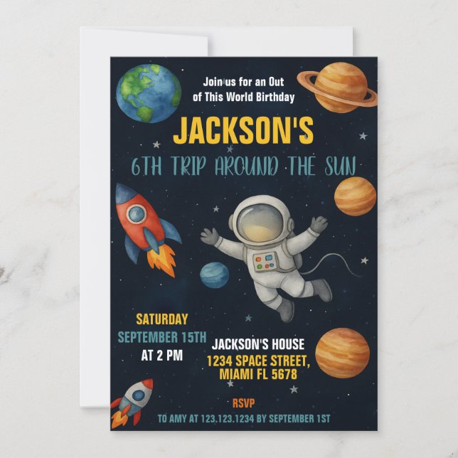 Invitation de la Fête des fusées Galaxy (Devant)