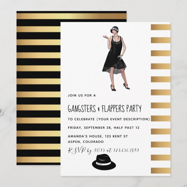 Invitation de la fête des Gangsters et des Poussiè (Devant / Derrière)