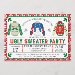 Invitation de la fête des invitations de Sweater N