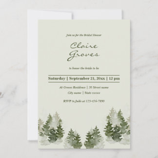 Invitation de la Fête des mariées de pin vert de D
