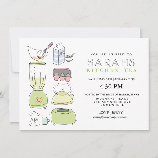Invitation de la Fête des mariées de thé de cuisin (Devant)