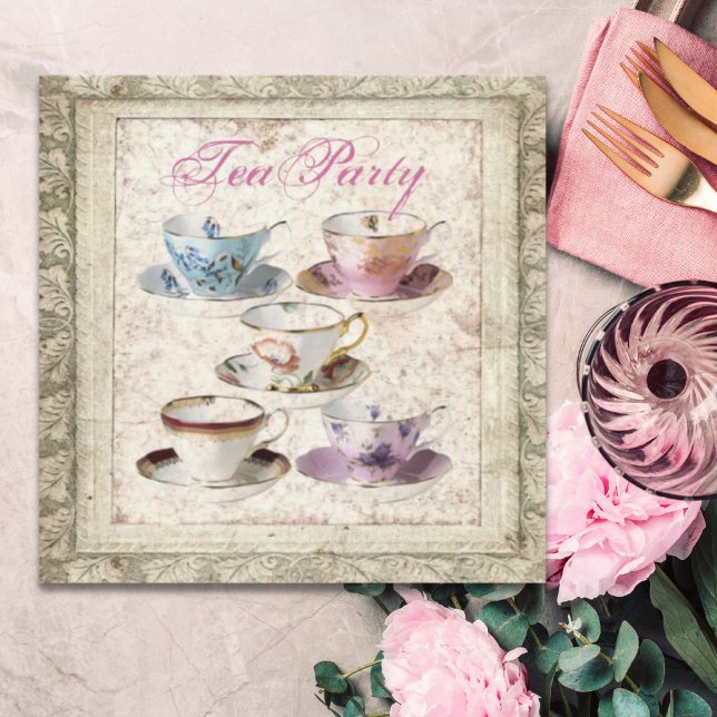 Invitation de la Fête des mariées de thé de pays v (Vintage Country Bridal Shower Tea Party Invitation)