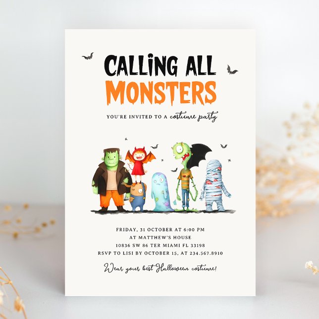 Invitation de la fête des monstres d'Halloween (Créateur téléchargé)