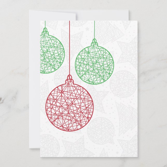 Invitation de la fête des ornements de Noël rouge  (Devant)